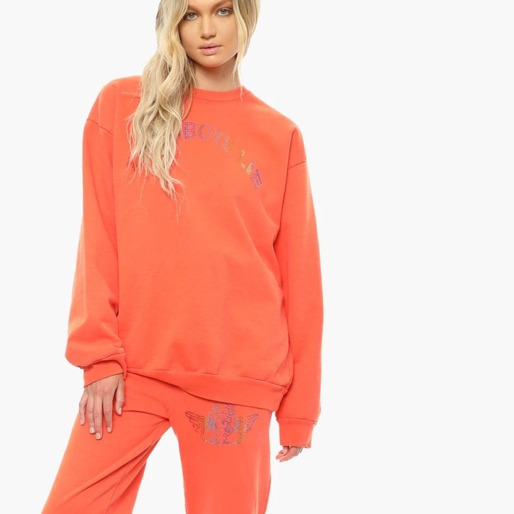Boys Lie 1-800-Remix Orange Sweat Set Size M